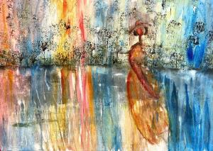 V gaju (Akril, 70x50 - 2020) - Marcela Kopitar